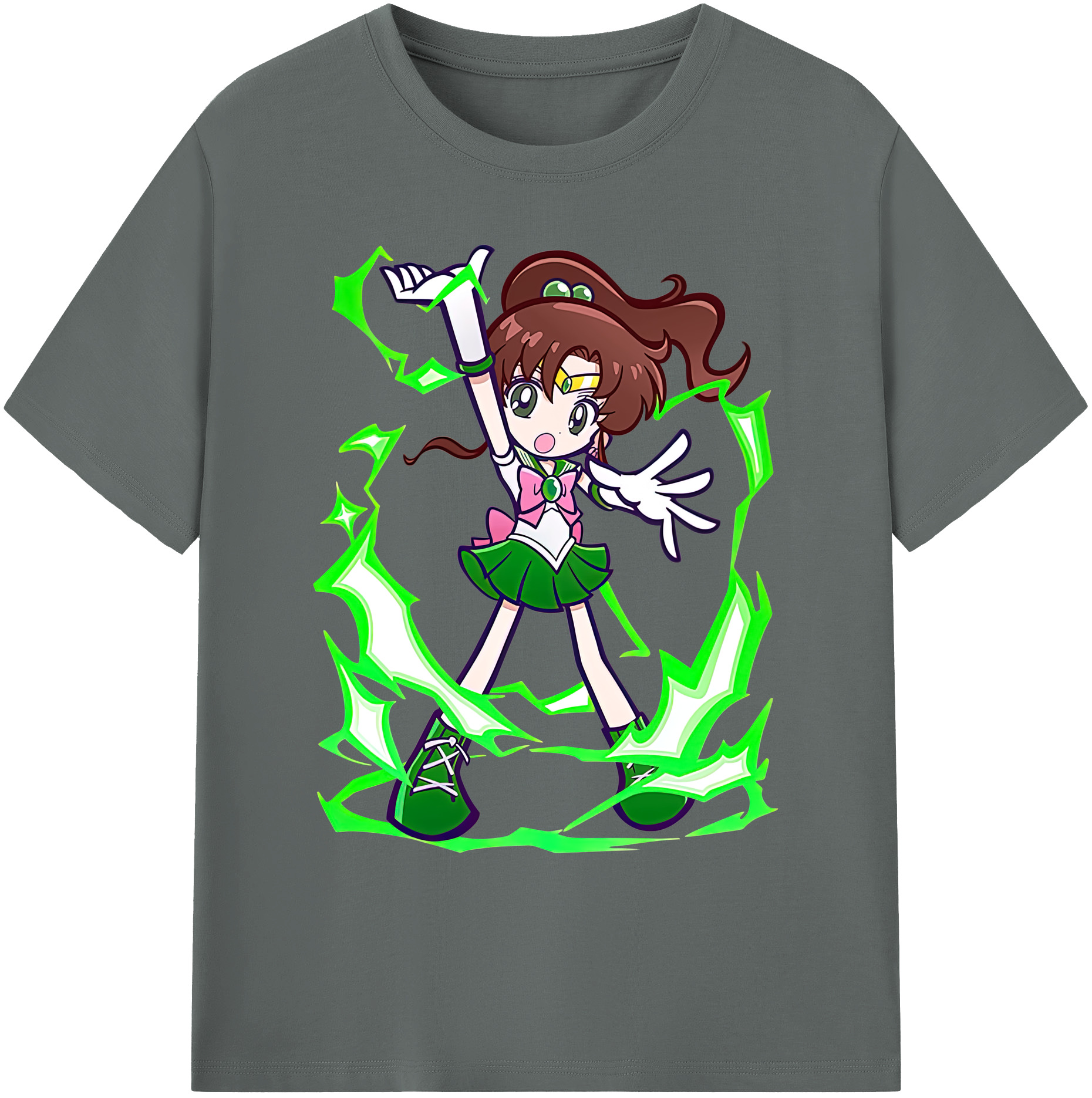 （画像用） 美少女戦士セーラームーン 木野 まこと きの まこと Sailor Moon Kino Makoto （セーラージュピター；Sailor Jupiter） 綿100％ メンズ半袖Tシャツ｜肌触りやわらか＆通気性